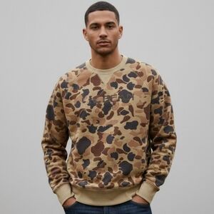 Signature Heritage Sweatshirt Crewneck Camo Print Sz XL